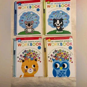 Scholastic Dry Erase Mindfulness Workbooks NWT 8.5@ w x 11.5” 4 workbooks